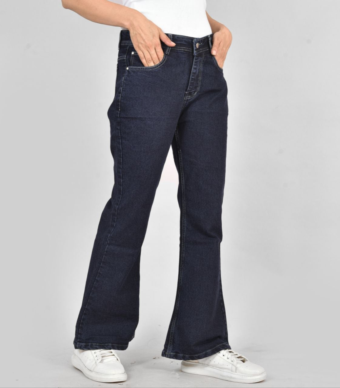 Jerry Navy Blue Bootcut Jeans