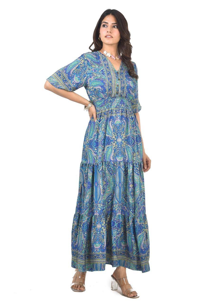 Medusa blu middie dress