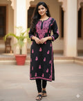 Pnk Black Base Original Lakhnavi Kurti