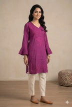 Mrn Plain Original Lakhnavi Angrakha Kurti