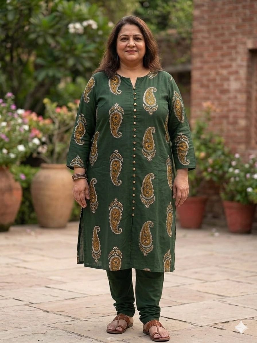 Grn Plus Size Mirror Kurti