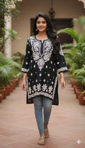 Blk Short  Original Lakhnavi Kurti