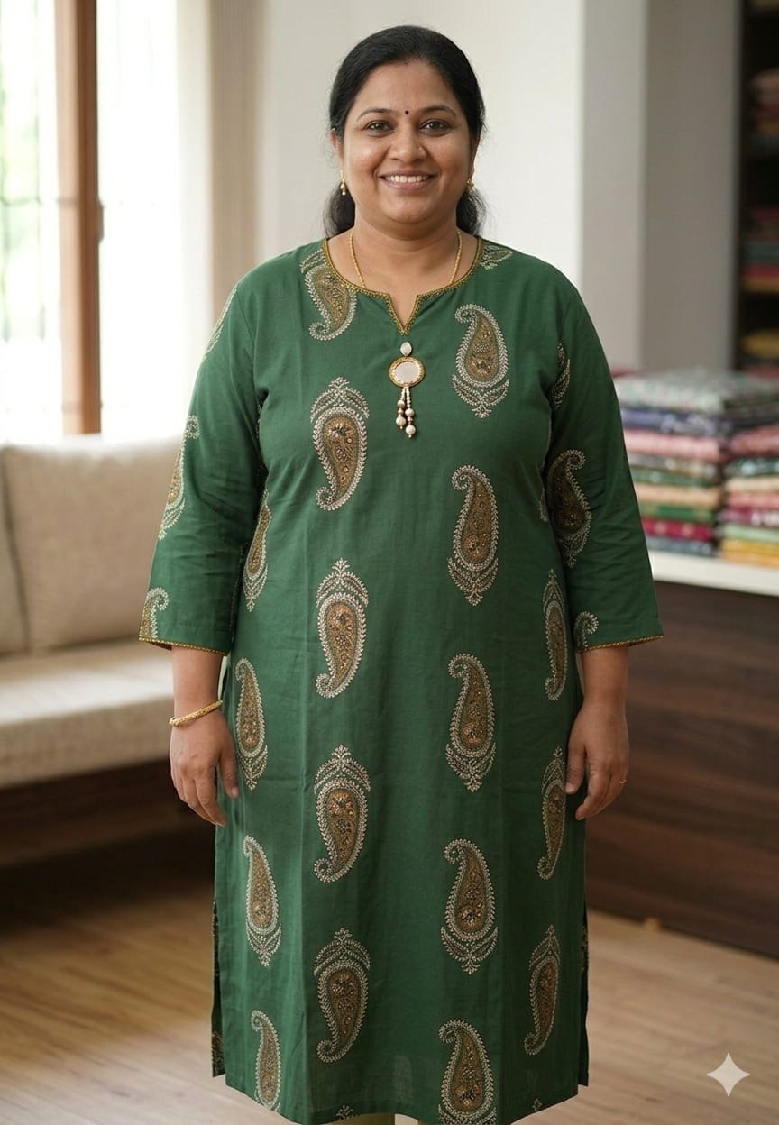 Grn Plus Size Mirror Kurti