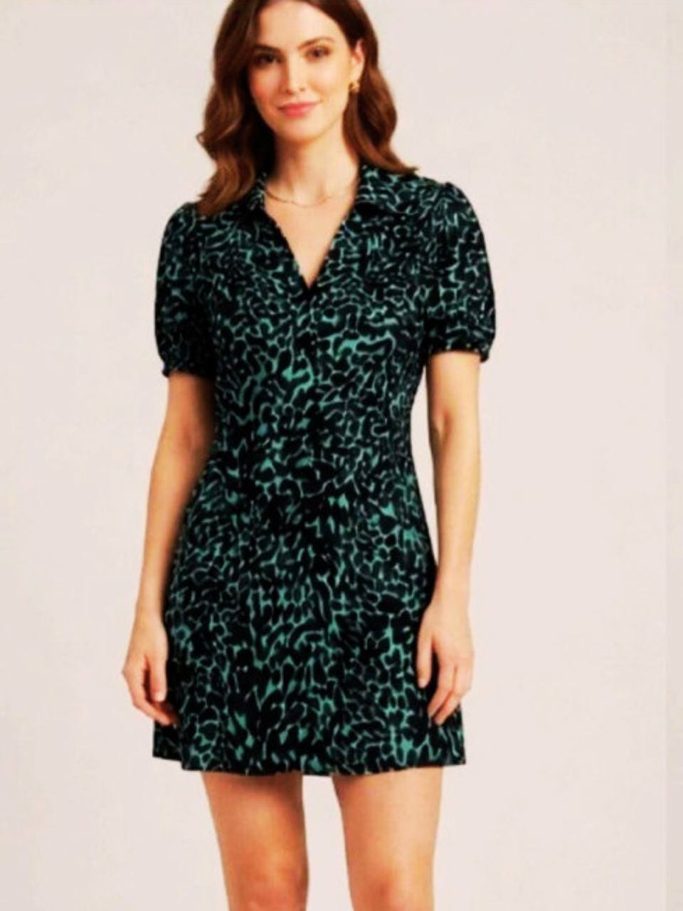 VIV26-226BLK V Neck Dress