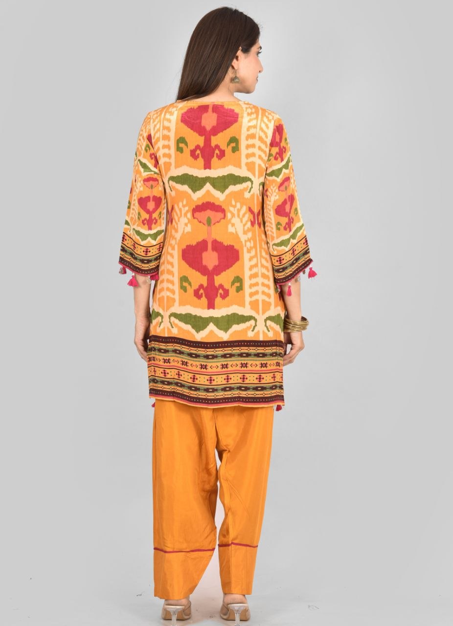 Musturd Pure Chinon Suit