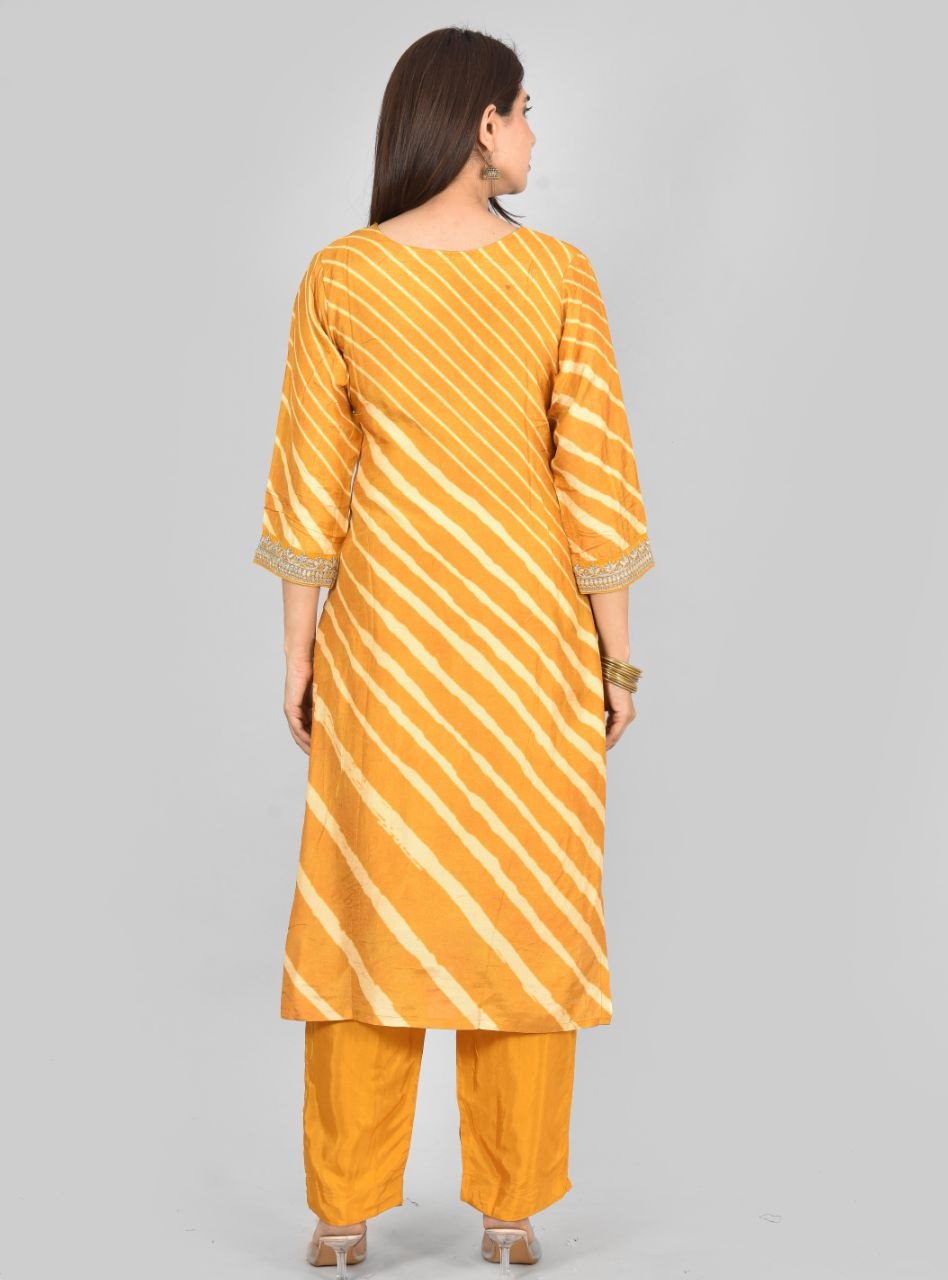 Ylw Gota Pure Chinon Suit