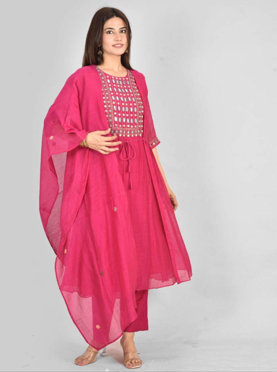 Pnk Mirror Work Mulchenderi Suit