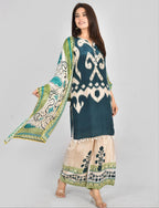 Bkg Digital Print Pure Chinon Suit