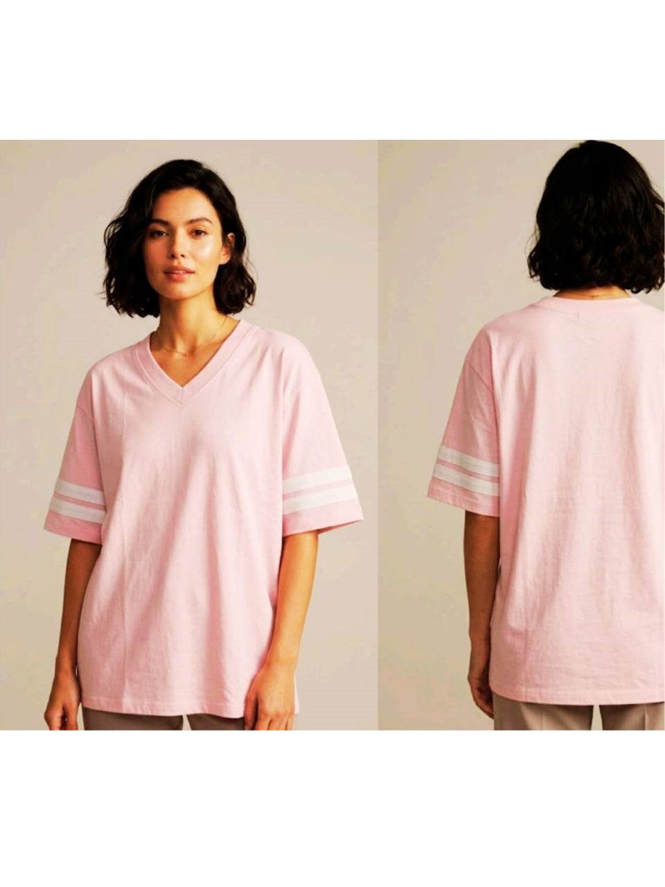 VIV26-203 PNK V Neck T Shirt