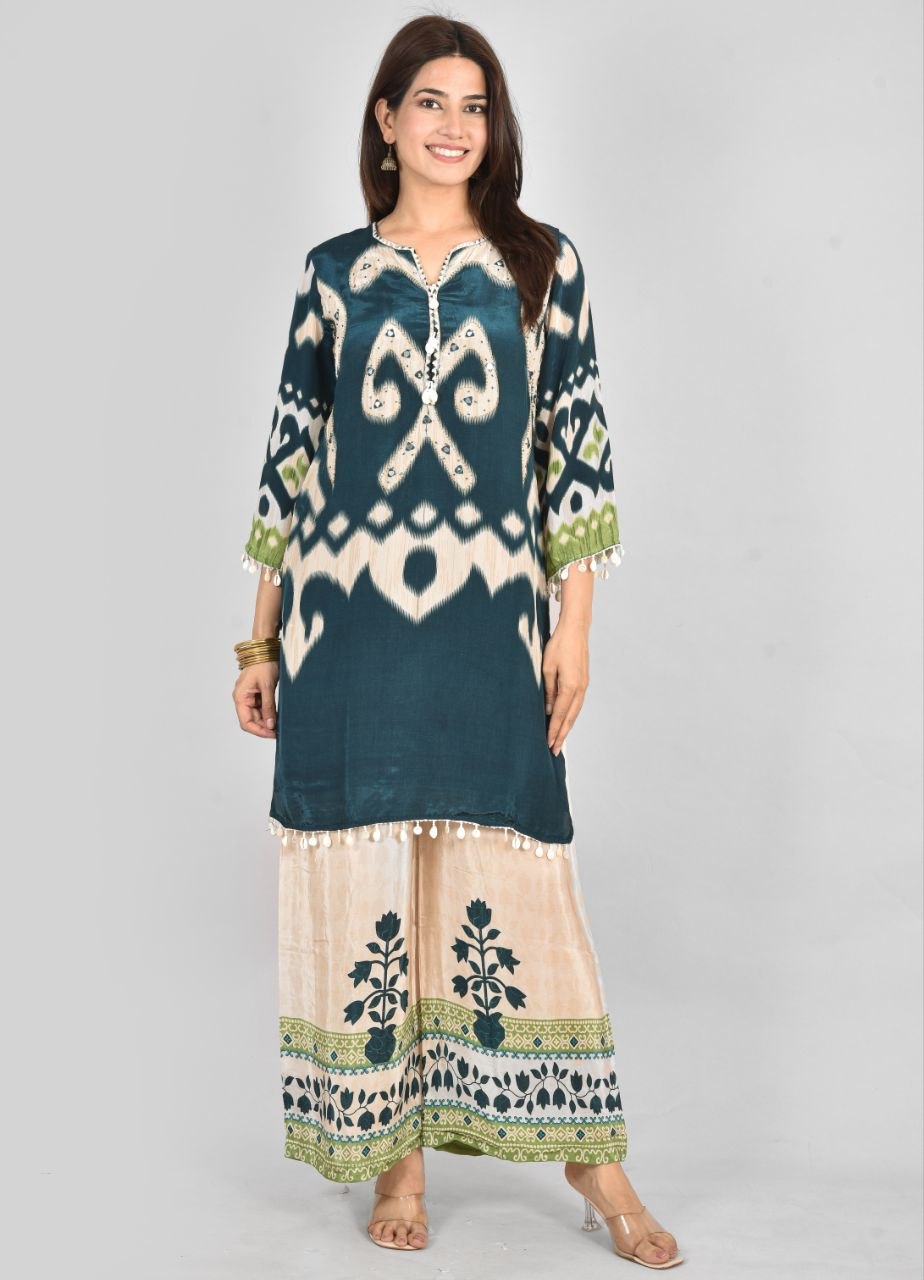 Bkg Digital Print Pure Chinon Suit