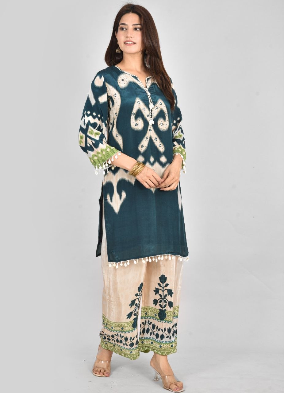 Bkg Digital Print Pure Chinon Suit