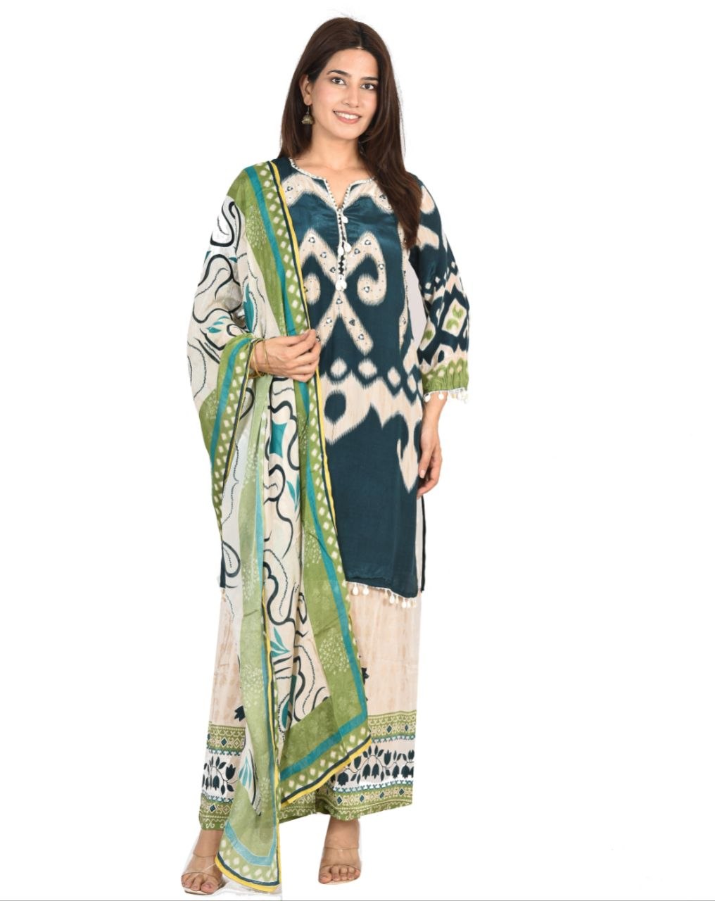 Bkg Digital Print Pure Chinon Suit