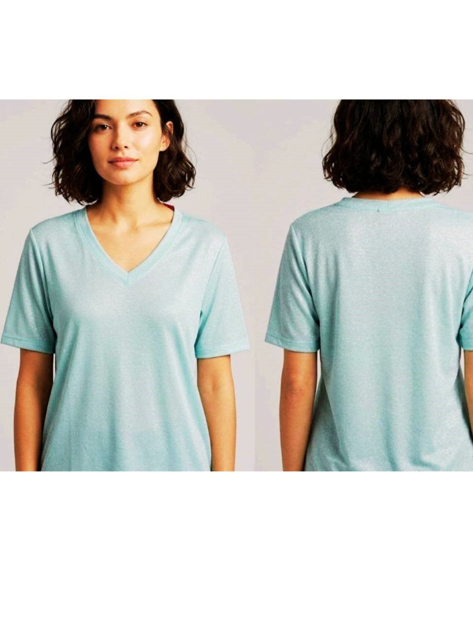 VIV26-217 V Neck Plain T Shirt