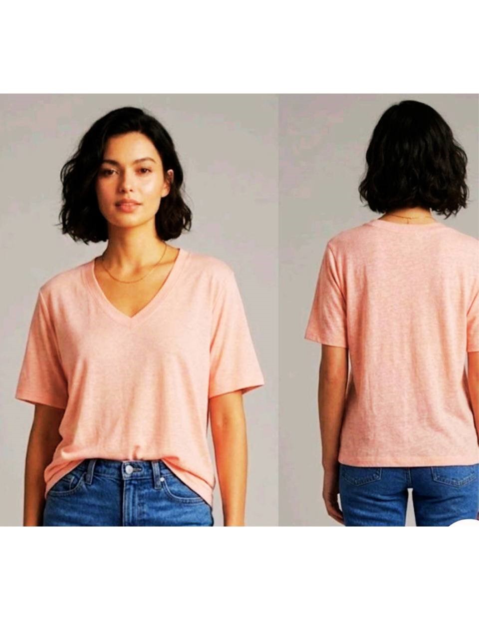 VIV26-217 V Neck Plain T Shirt