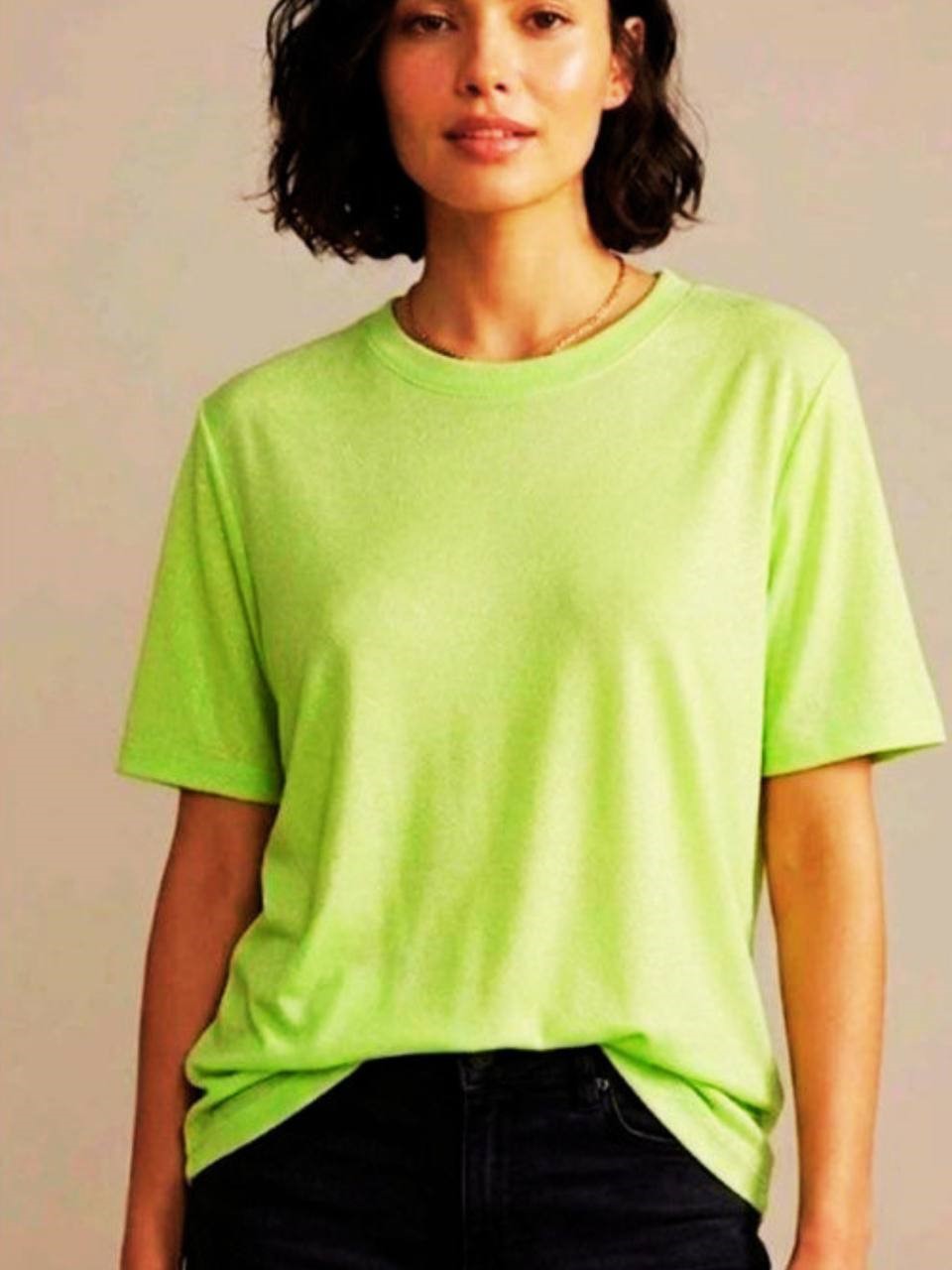 VIV26-217 Mint V Neck Plain T Shirt