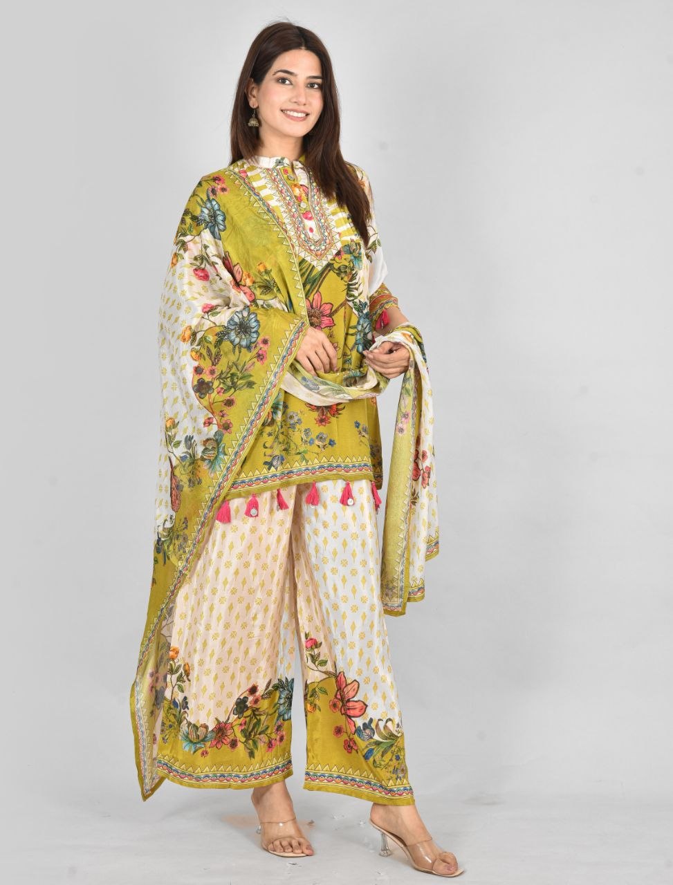 Pg Flora Tussel Chinon Digital Print Suit