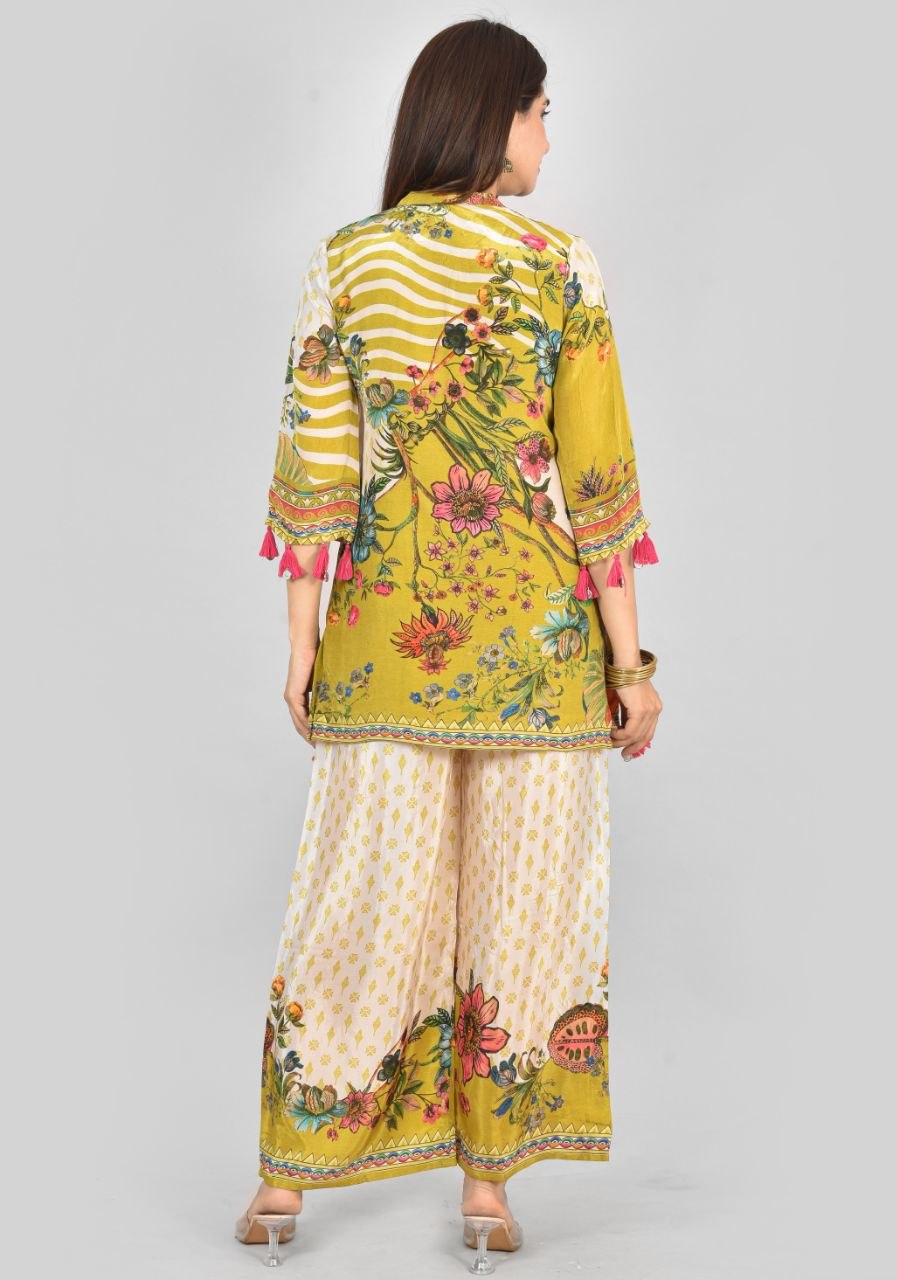 Pg Flora Tussel Chinon Digital Print Suit