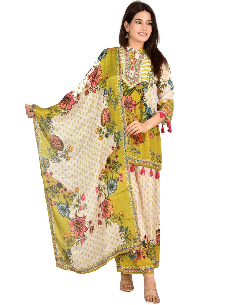 Pg Flora Tussel Chinon Digital Print Suit