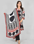 Bk Polka Dot Chinon Digital Print Suit