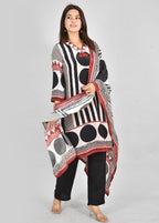 Bk Polka Dot Chinon Digital Print Suit
