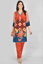 Mustard Codi Chinon Digital Print  Suit