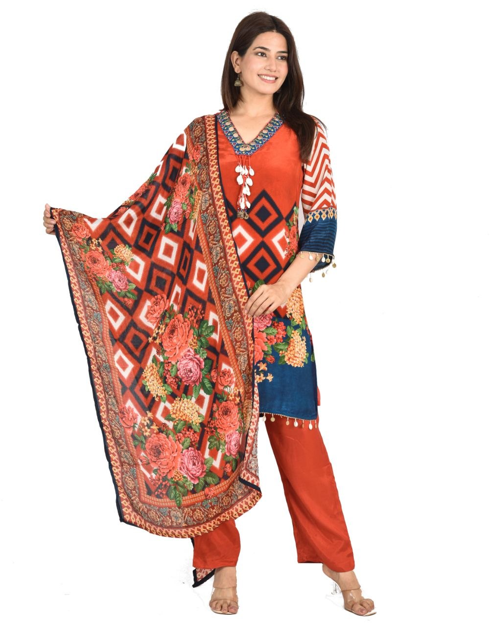 Mustard Codi Chinon Digital Print  Suit