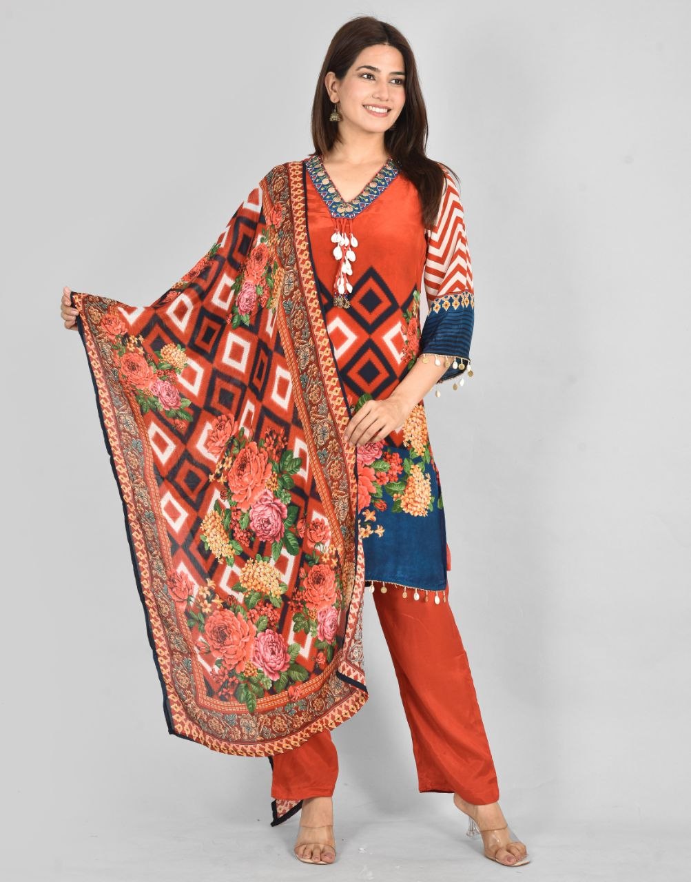 Mustard Codi Chinon Digital Print  Suit