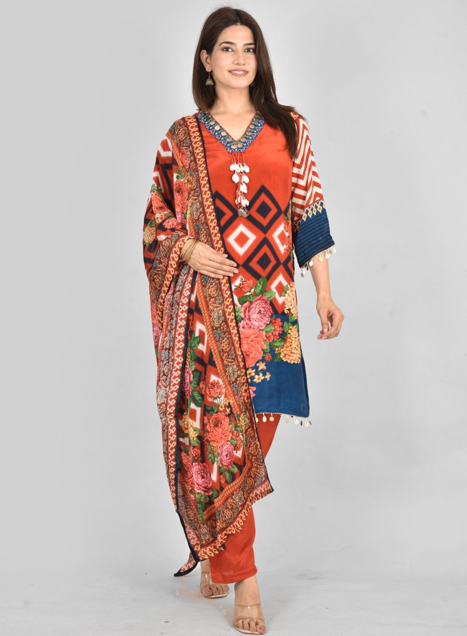 Mustard Codi Chinon Digital Print  Suit