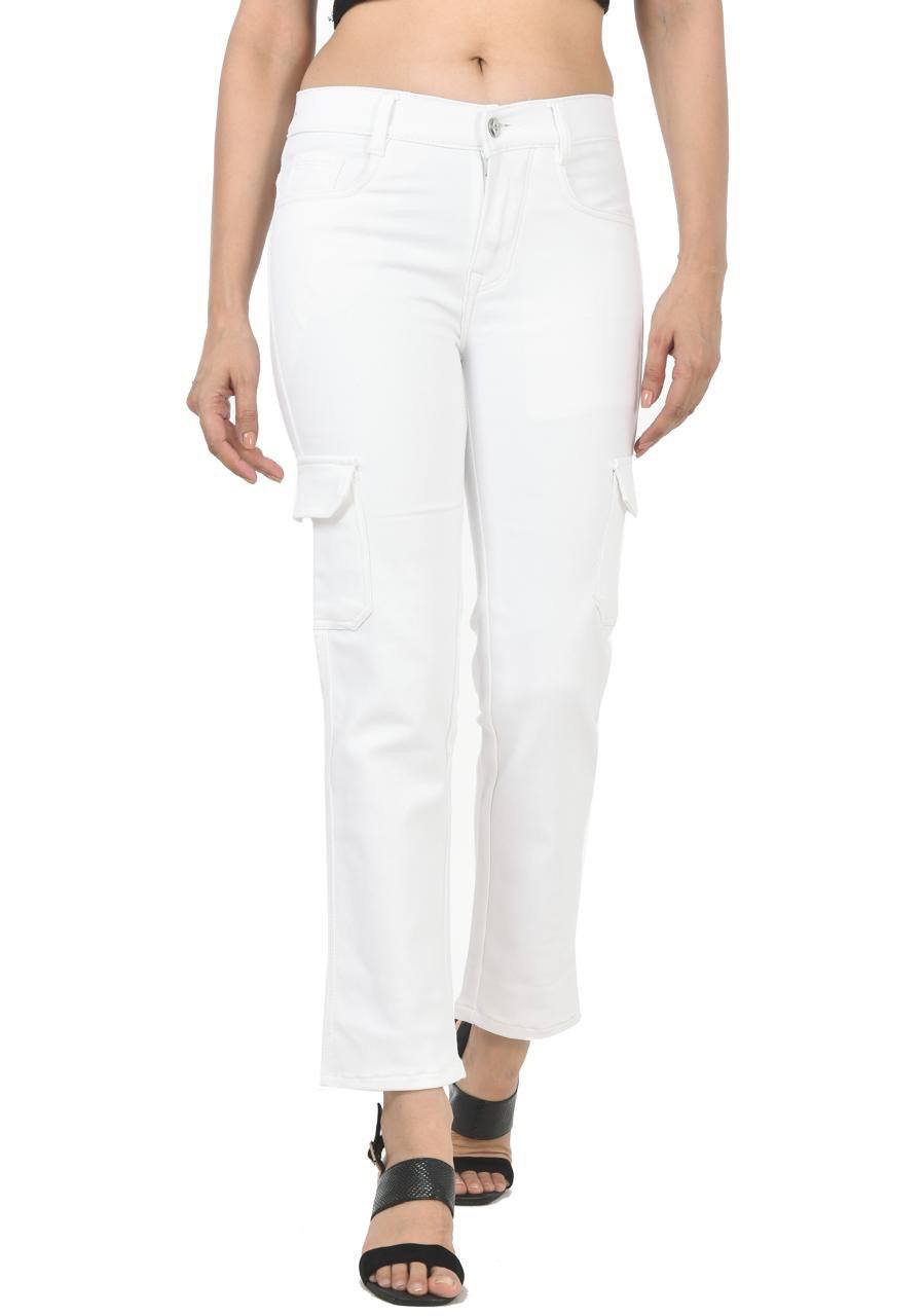 Off white narrowfit side pocket jeans