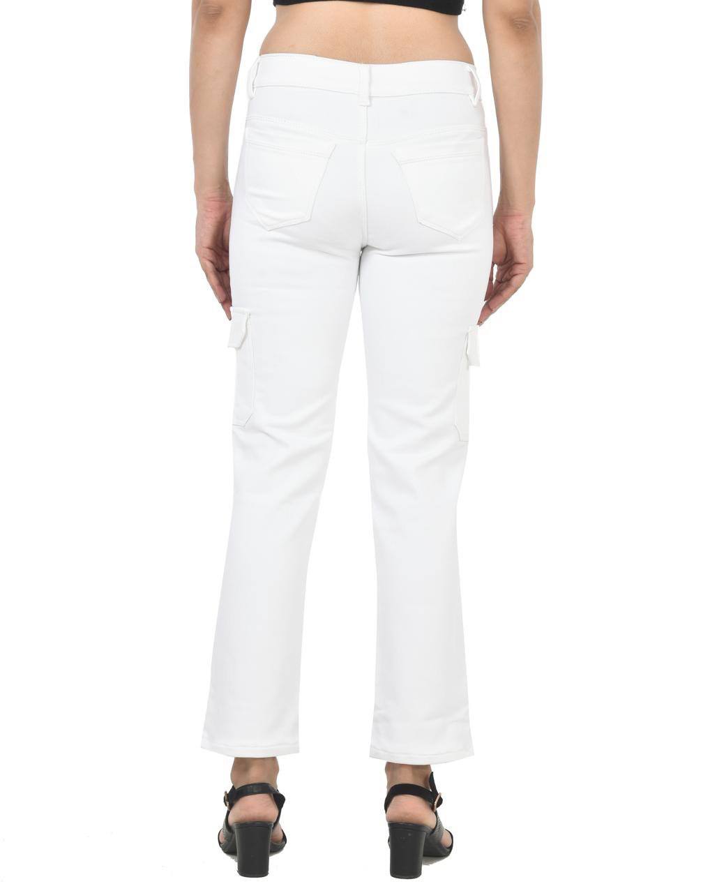Off white narrowfit side pocket jeans