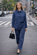 Stone tetra denim co-ord set