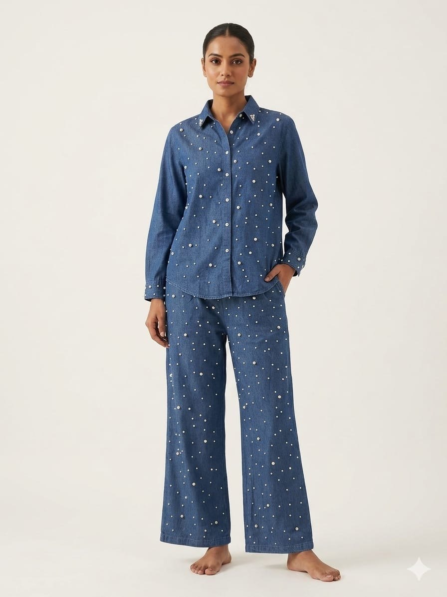 Pearl denim co-ord set