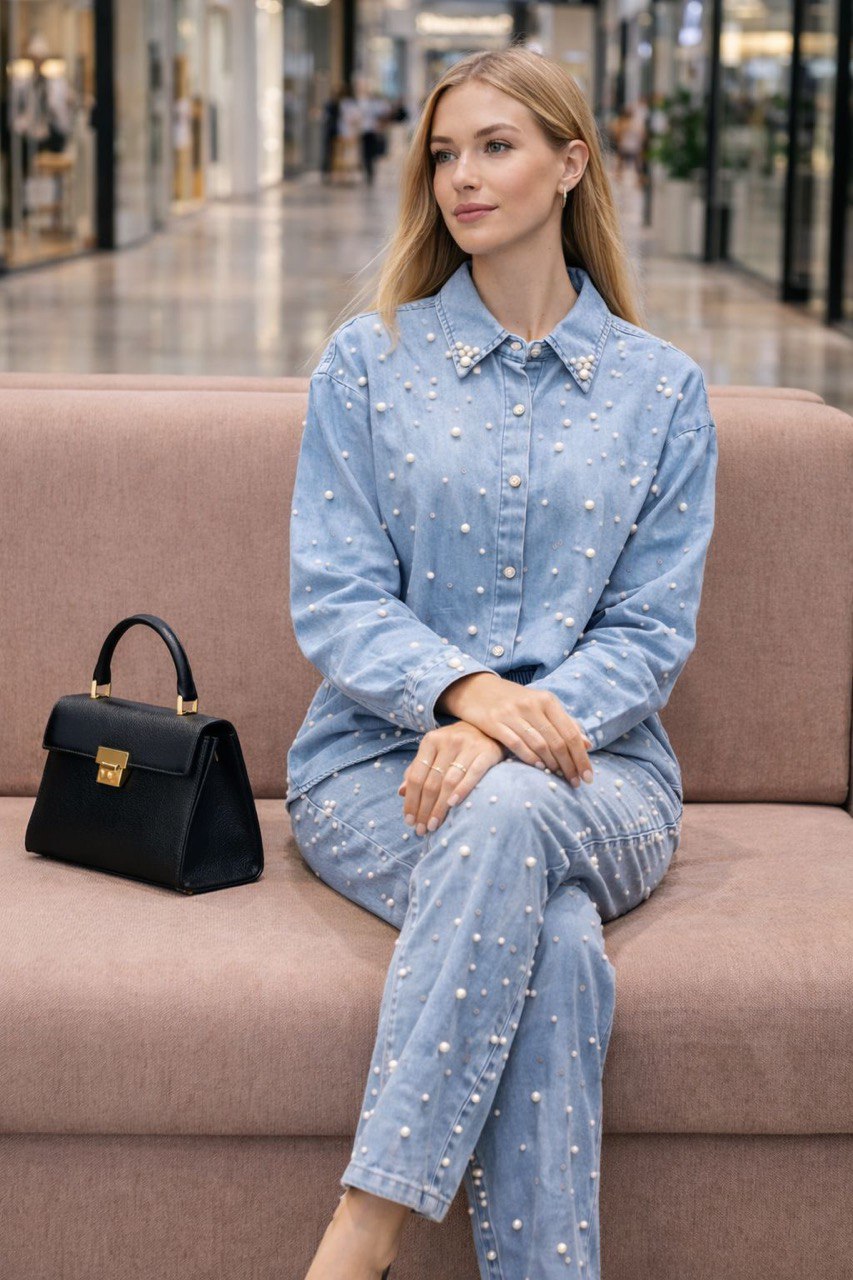Pearl denim co-ord set