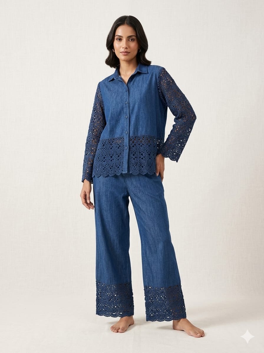 Netl denim co-ord set