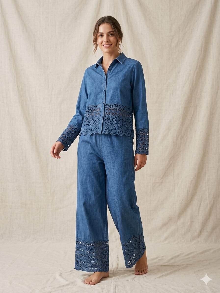Netl denim co-ord set