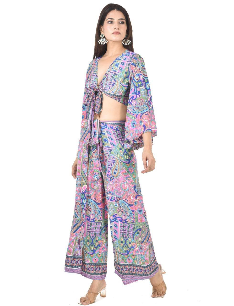 Kelly PNK Tie up co-ord set