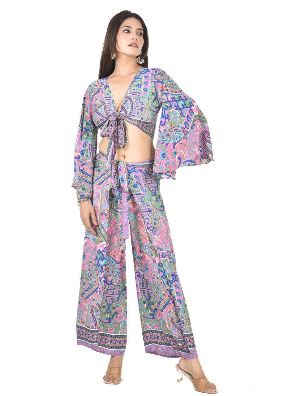 Kelly PNK Tie up co-ord set