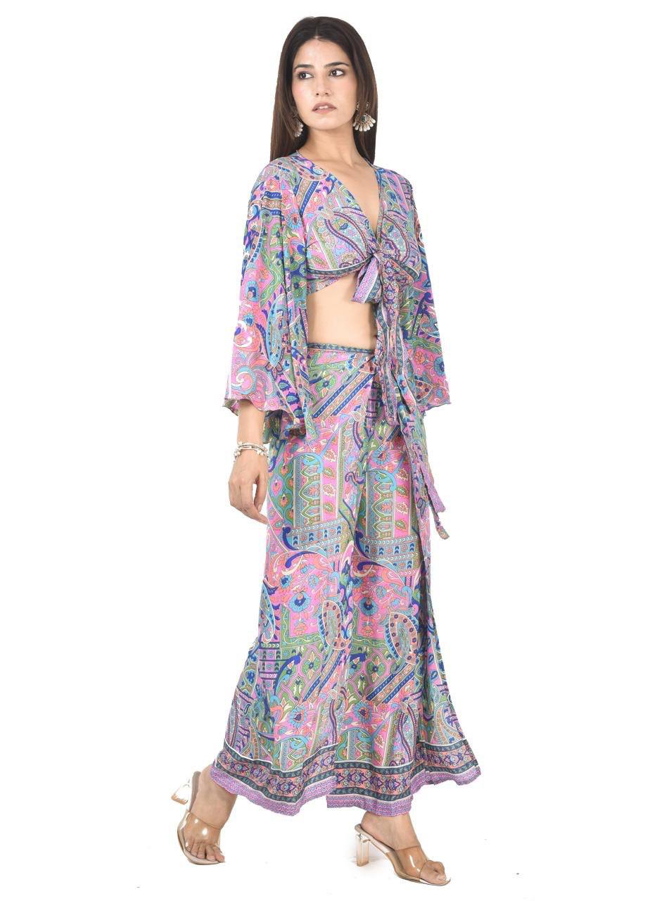 Kelly PNK Tie up co-ord set