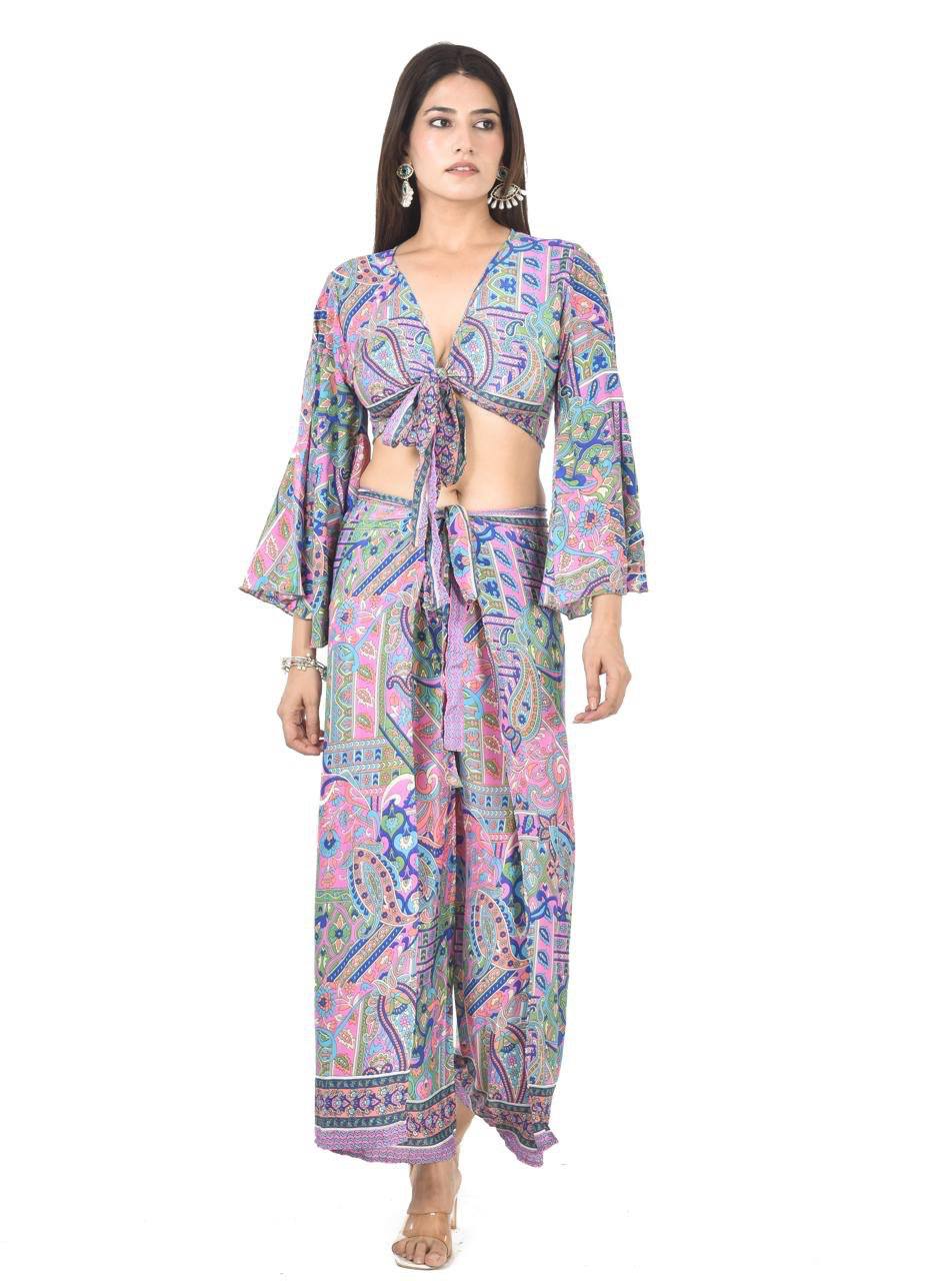 Kelly PNK Tie up co-ord set
