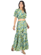 KYLIE GRN SHARARA CO-ORD SET
