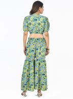 KYLIE GRN SHARARA CO-ORD SET