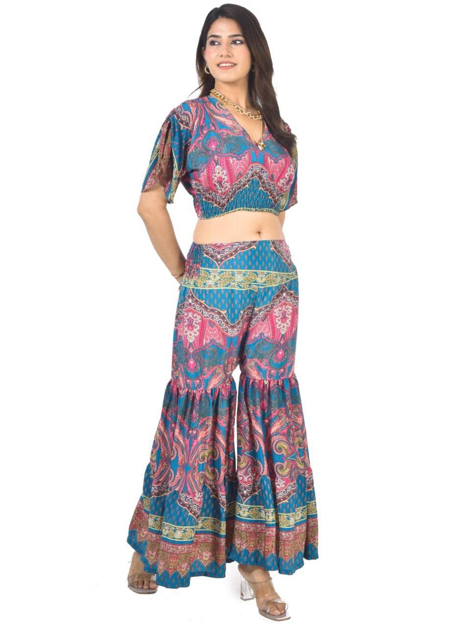 KYLIE PNK SHARARA CO-ORD SET