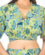 KYLIE GRN SHARARA CO-ORD SET
