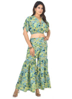 KYLIE GRN SHARARA CO-ORD SET