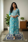 Grn Printed Original Lakhnavi Kurti