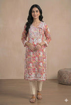 Pnk Printed Original Lakhnavi Kurti