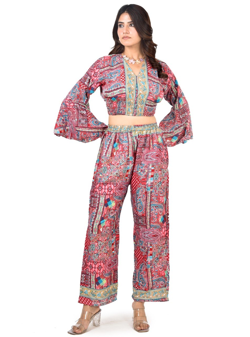 KATE RED BOBBIN TOP CO-ORD SET