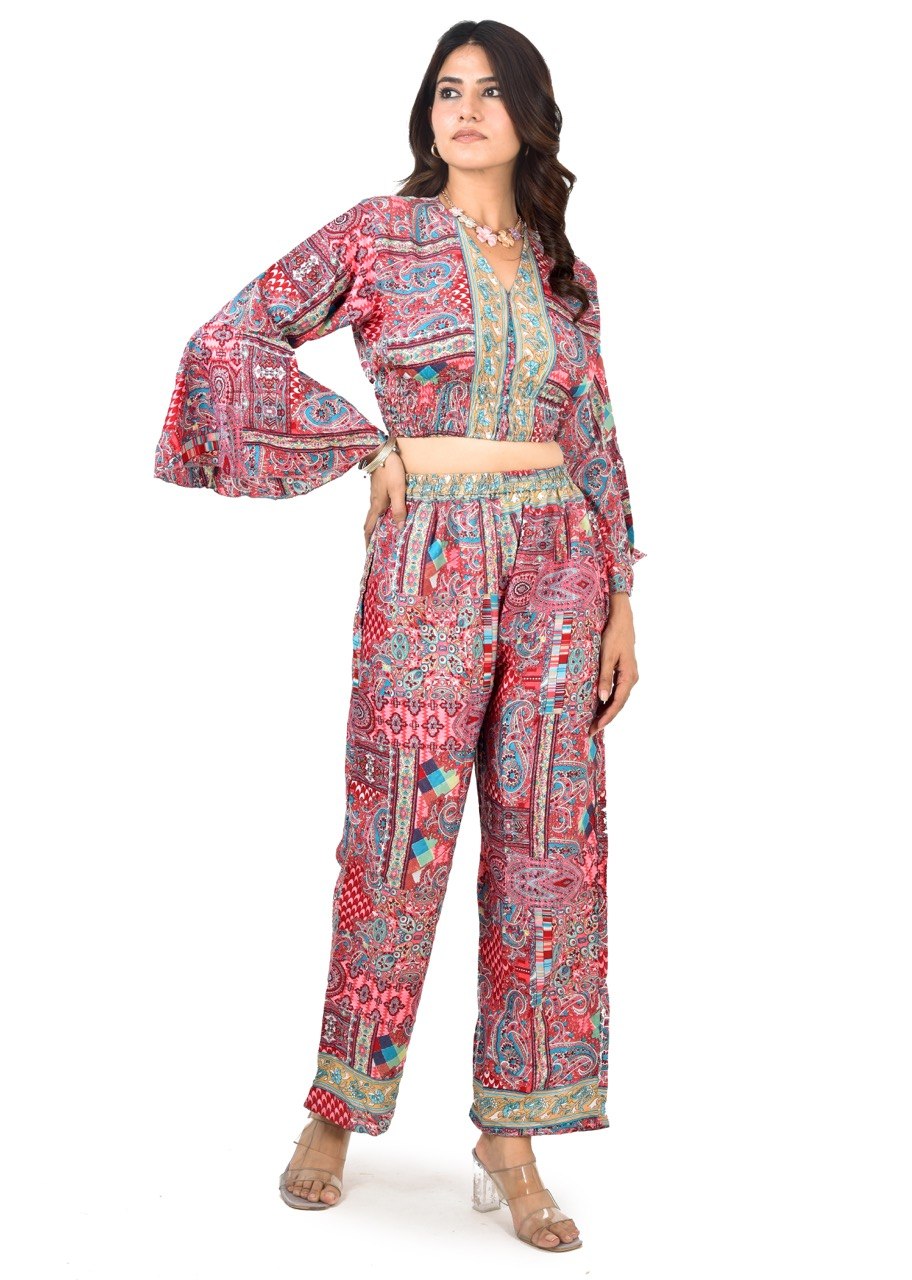 KATE RED BOBBIN TOP CO-ORD SET