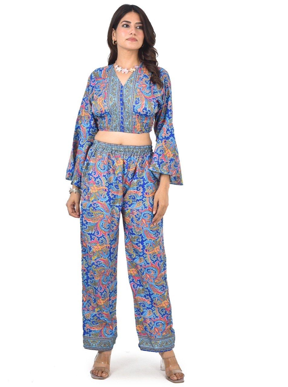 KATE BLU BOBBIN TOP CO-ORD SET