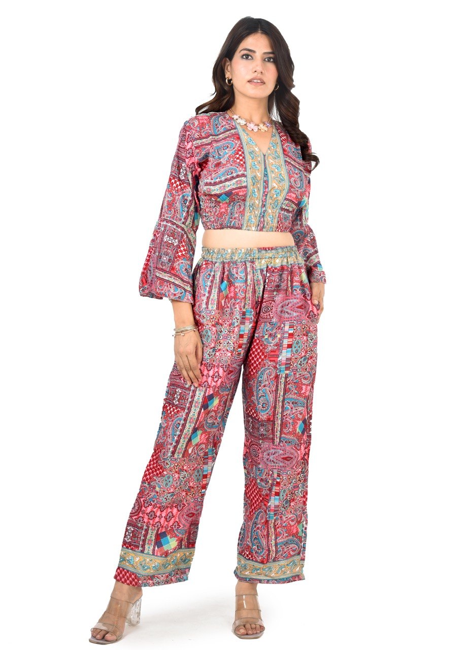 KATE RED BOBBIN TOP CO-ORD SET